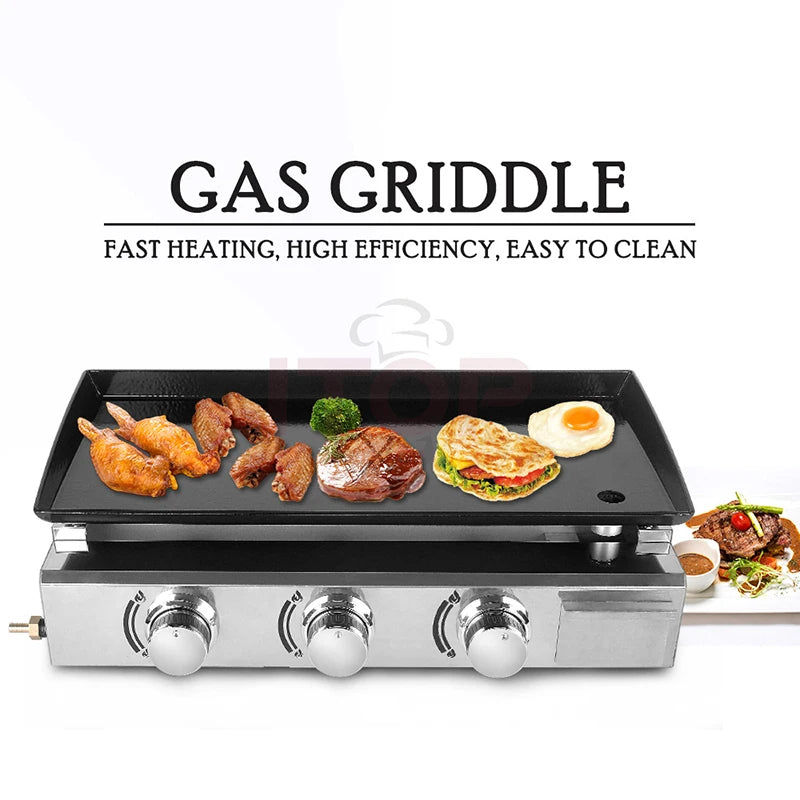 Portable 3-Burner LPG Barbecue Grill