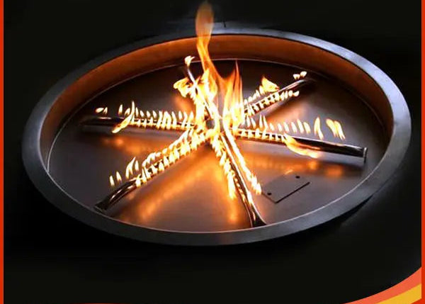 Gas Fire Pit Table Marble Top Round Outdoor