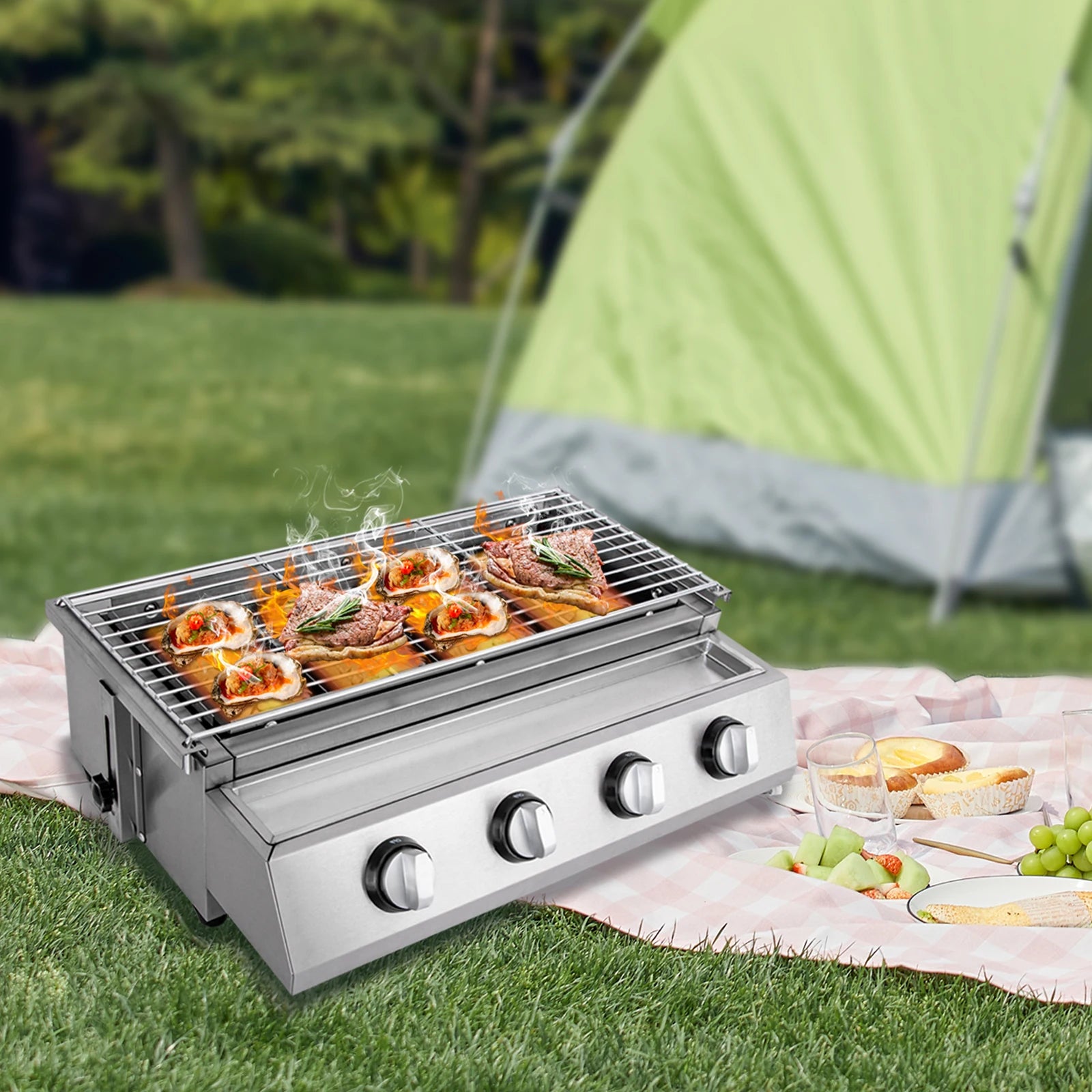 Smokeless Barbecue 4 Burners LPG Gas