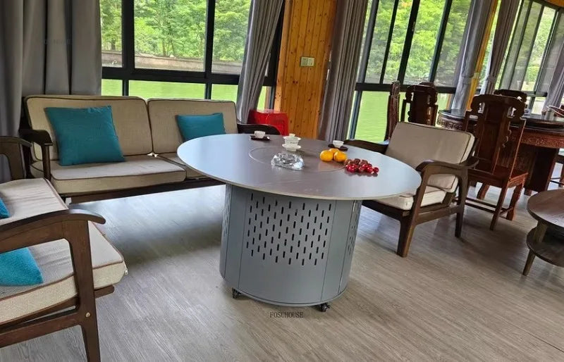 Outdoor Patio Heater & Round Barbecue Stove