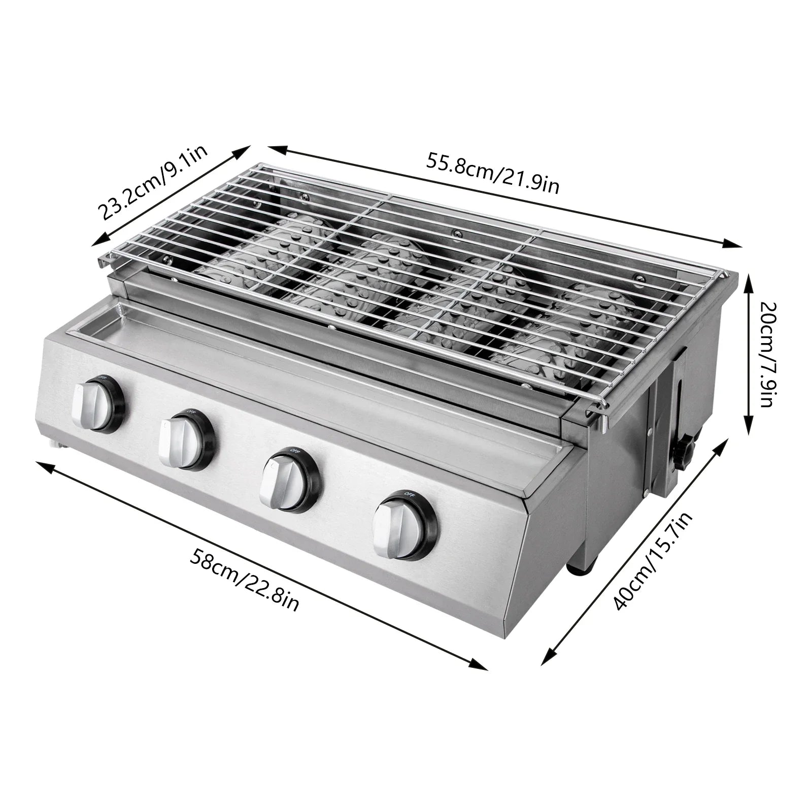Smokeless Barbecue 4 Burners LPG Gas