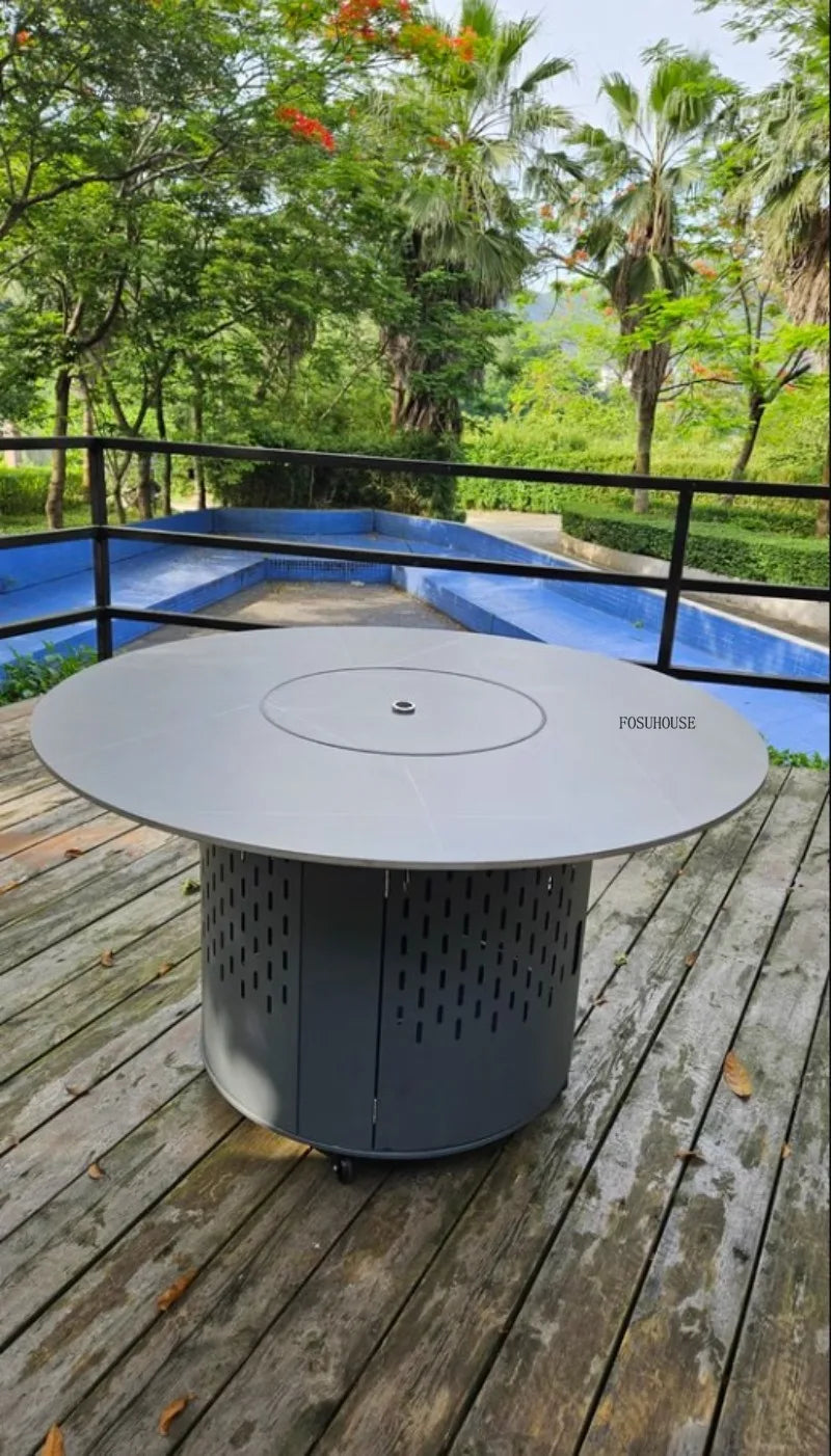 Outdoor Patio Heater & Round Barbecue Stove