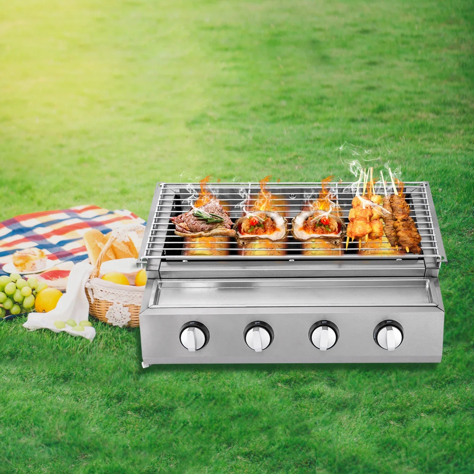 Smokeless Barbecue 4 Burners LPG Gas