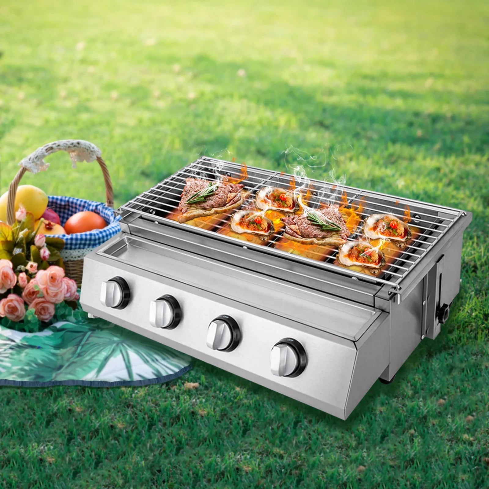 Smokeless Barbecue 4 Burners LPG Gas